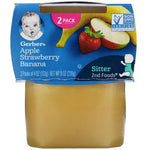 Gerber, Apple, Strawberry, Banana, 2 Packs, 4 oz (113 g) Each - The Supplement Shop