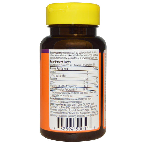 Nutrex Hawaii, BioAstin, 12 mg, 50 Vegan Soft Gels - The Supplement Shop