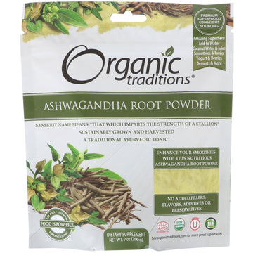 Organic Traditions, Ashwagandha Root Powder, 7 oz (200 g)