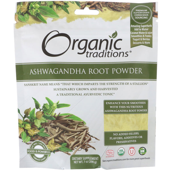 Organic Traditions, Ashwagandha Root Powder, 7 oz (200 g) - The Supplement Shop