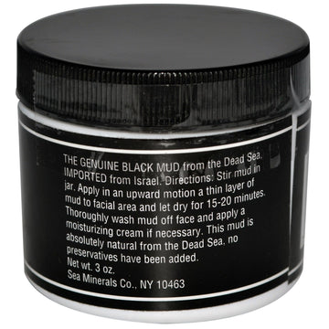 Sea Minerals, Black Mud, All Natural Facial Mask, 3 oz