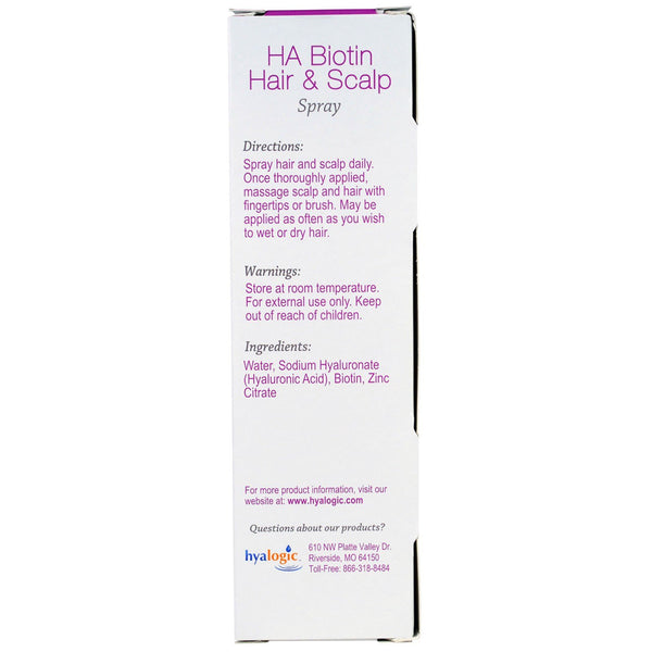Hyalogic, HA Biotin Hair & Scalp Spray, 4 fl oz (118 ml) - The Supplement Shop