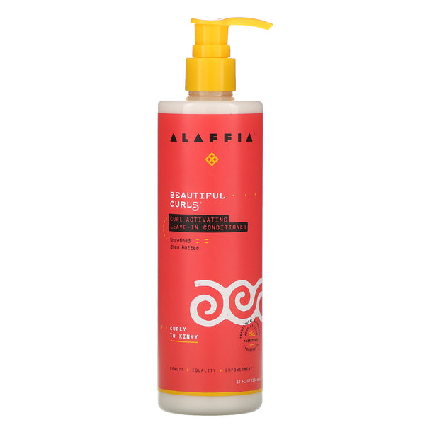 Alaffia, Beautiful Curls, Curl Activating Leave-In Conditioner, Curly to Kinky, Unrefined Shea Butter, 12 fl oz (354 ml) - The Supplement Shop
