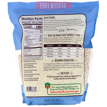 Bob's Red Mill, Quick Cooking Rolled Oats, Whole Grain, 28 oz (794 g)