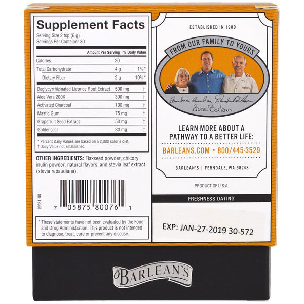 Barlean's, Stomach Repair, Vanilla Chai , 6.35 oz (180 g) - The Supplement Shop