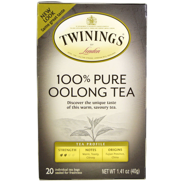 Twinings, 100% Pure Oolong Tea, 20 Tea Bags, 1.41 oz (40 g) - The Supplement Shop