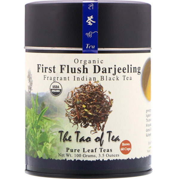 The Tao of Tea, Organic Fragrant Indian Black Tea, First Flush Darjeeling, 3.5 oz (100 g) - The Supplement Shop