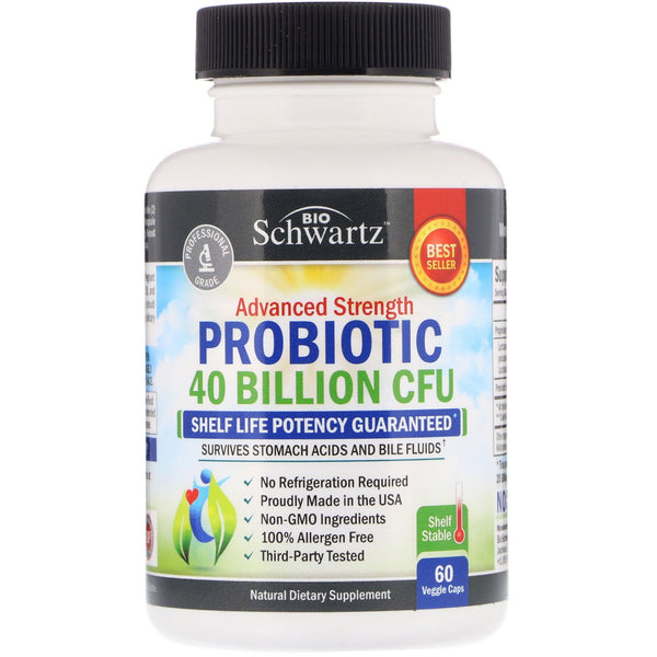 BioSchwartz, Advanced Strength Probiotic, 40 Billion CFU, 60 Capsules - The Supplement Shop