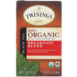 Twinings, 100% Organic Black Tea, Breakfast Blend, 20 Tea Bags, 1.41 oz (40 g) - The Supplement Shop