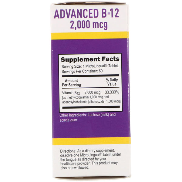 Superior Source, Advanced B-12, 2,000 mcg, 60 Tablets - The Supplement Shop