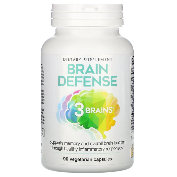 Natural Factors, 3 Brains, Brain Defense, 90 Vegetarian Capsules - The Supplement Shop