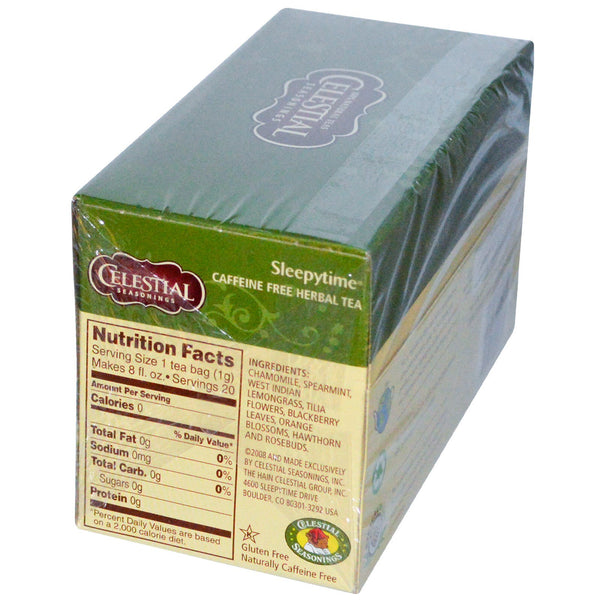 Celestial Seasonings, Herbal Tea, Sleepytime, Caffeine Free, 20 Tea Bags, 1.0 oz (29 g) - The Supplement Shop