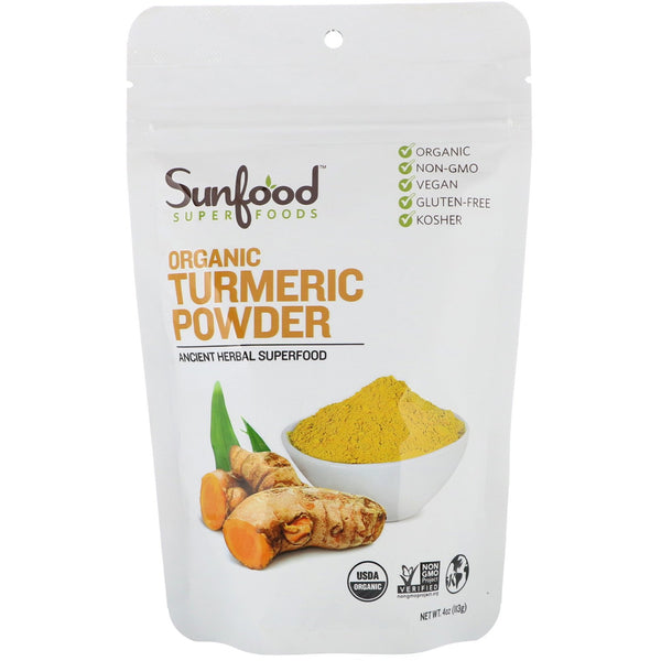 Sunfood, Organic Turmeric Powder, 4 oz (113 g) - The Supplement Shop