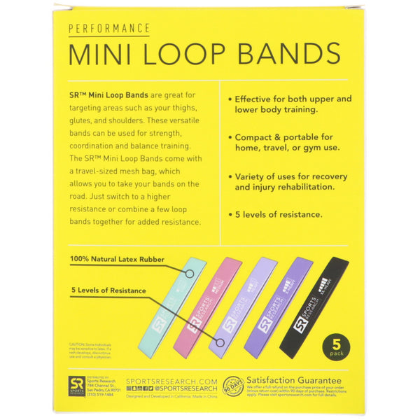 Sports Research, Mini Loop Bands, 5 Loop Bands - The Supplement Shop