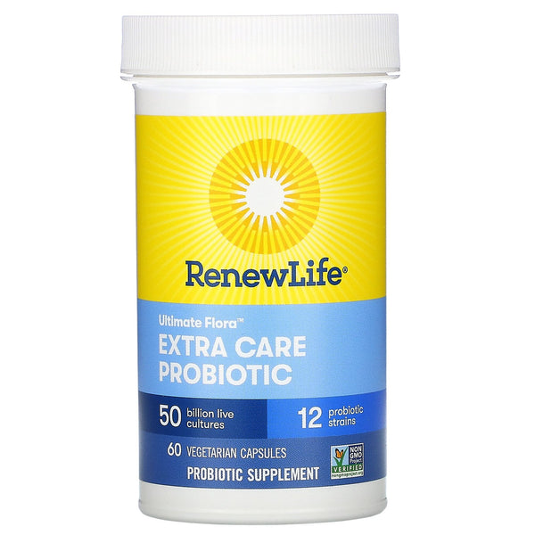 Renew Life, Ultimate Flora, Extra Care Probiotic, 50 Billion Live Cultures, 60 Vegetarian Capsules - The Supplement Shop
