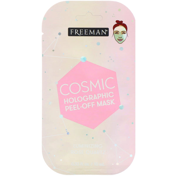 Freeman Beauty, Cosmic Holographic Peel-Off Mask, Luminizing Rose Quartz, 0.33 fl oz (10 ml) - The Supplement Shop