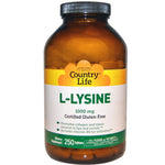 Country Life, L-Lysine, 1000 mg, 250 Tablets - The Supplement Shop