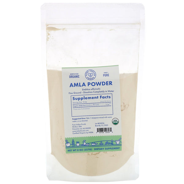 Pure Indian Foods, Organic Amla Powder, 8 oz (227 g) - The Supplement Shop