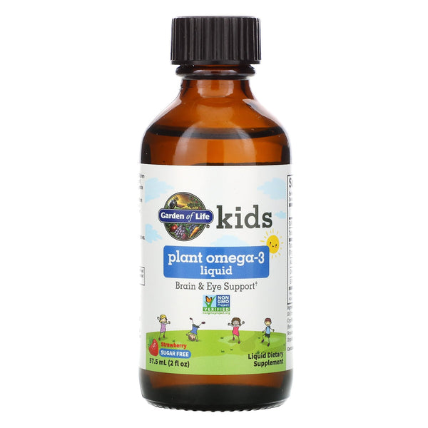 Garden of Life, Kids Plant Omega-3 Liquid, Strawberry , 2 fl oz (57.5 ml) - The Supplement Shop