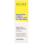 Acure, Brightening Vitamin C & Ferulic Acid Oil Free Serum, 1 fl oz (30 ml) - The Supplement Shop