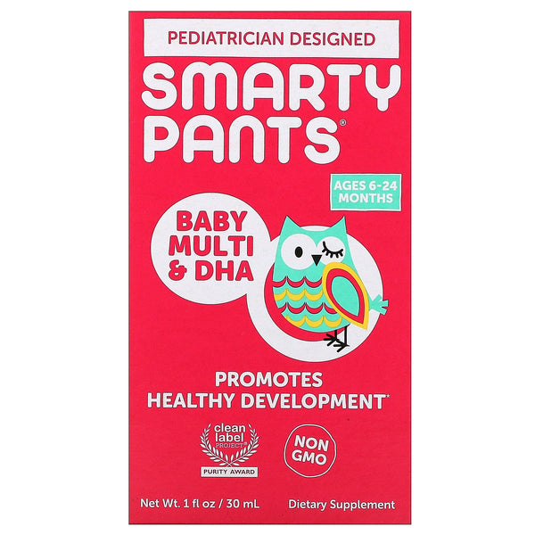 SmartyPants, Baby Multivitamin & DHA , Ages 6-24 Months, 1 fl oz (30 mL) - The Supplement Shop