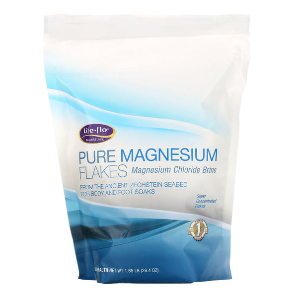 Life-flo, Pure Magnesium Flakes, Magnesium Chloride Brine, 1.65 lb (26.4 oz) - The Supplement Shop