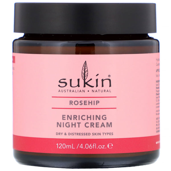 Sukin, Enriching Night Cream, Rosehip, 4.06 fl oz (120 ml) - The Supplement Shop