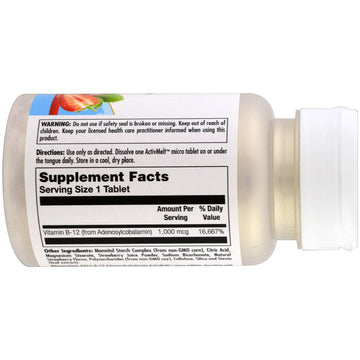 KAL, B-12 Adenosylcobalamin, Strawberry, 1,000 mcg, 90 Micro Tablets