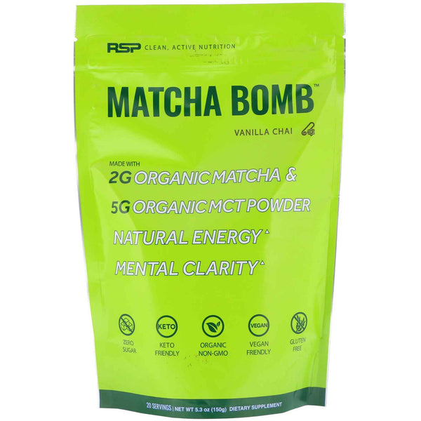 RSP Nutrition, Matcha Bomb, Vanilla Chai, 5.3 oz (150 g) - The Supplement Shop