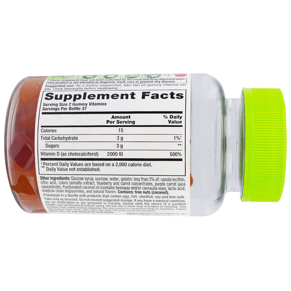 VitaFusion, Vitamin D3, Natural Peach & Berry , 2,000 IU, 75 Gummies - The Supplement Shop