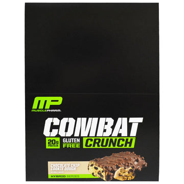 SALE MusclePharm, Combat Crunch, Chocolate Chip Cookie Dough, 12 Bars,  63 g Each