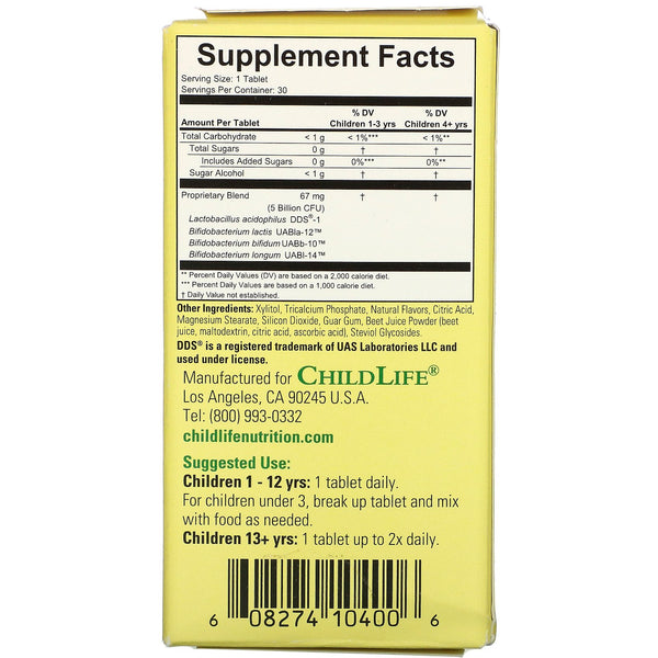 ChildLife, LiveBiotics, Immune & Digestive Support, Natural Berry Flavor, 5 Billion CFU, 30 Chewable Tablets - The Supplement Shop