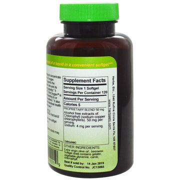 Herbs Etc., ChlorOxygen, Chlorophyll Concentrate, Alcohol Free, 120 Fast-Acting Softgels
