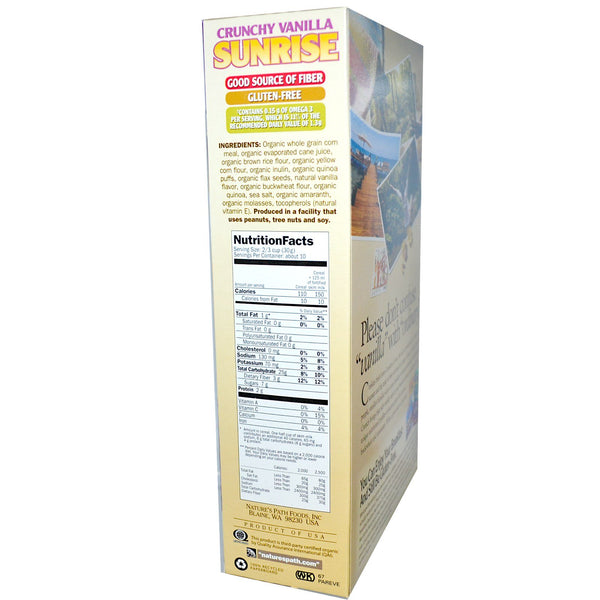 Nature's Path, Organic, Sunrise Crunchy Vanilla Cereal, Gluten Free, 10.6 oz (300 g) - The Supplement Shop