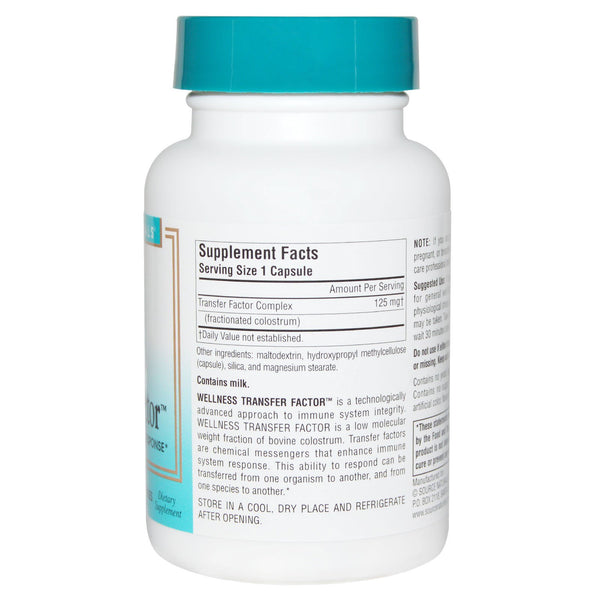 Source Naturals, Wellness Transfer Factor, 125 mg, 60 Vegi Capsules - The Supplement Shop