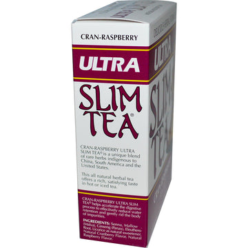 Hobe Labs, Ultra Slim Tea, Cran-Raspberry, Caffeine Free, 24 Herbal Tea Bags, 1.69 oz (48 g)