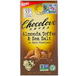 Chocolove, Almonds, Toffee & Sea Salt in Dark Chocolate, 55% Cocoa, 3.2 oz (90 g) - The Supplement Shop