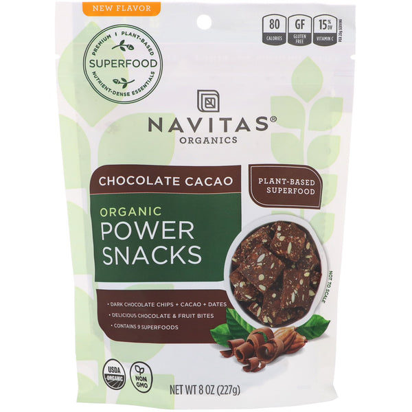 Navitas Organics, Power Snacks, Chocolate Cacao, 8 oz (227 g) - The Supplement Shop