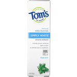 Tom's of Maine, Simply White Anticavity Toothpaste with Fluoride, Clean Mint, 4.7 oz (133 g) - The Supplement Shop