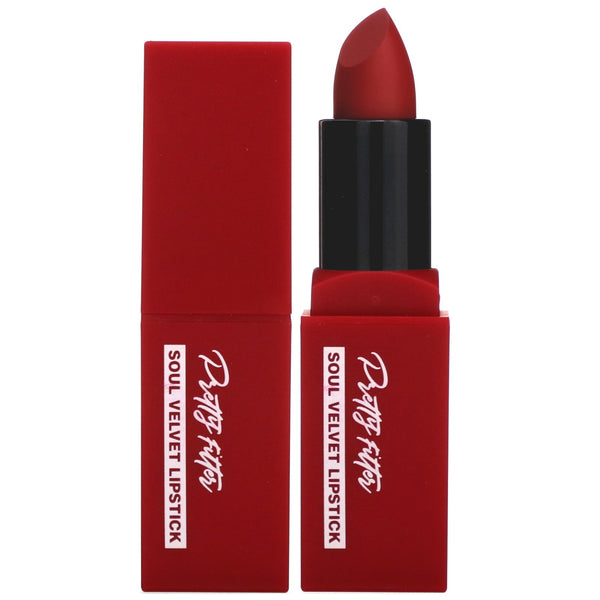 Touch in Sol, Pretty Filter, Soul Velvet Lipstick, Havana Red, 0.12 oz (3.5 g) - The Supplement Shop