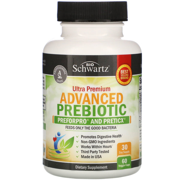 BioSchwartz, Advanced Prebiotic, 60 Veggie Capsules - The Supplement Shop