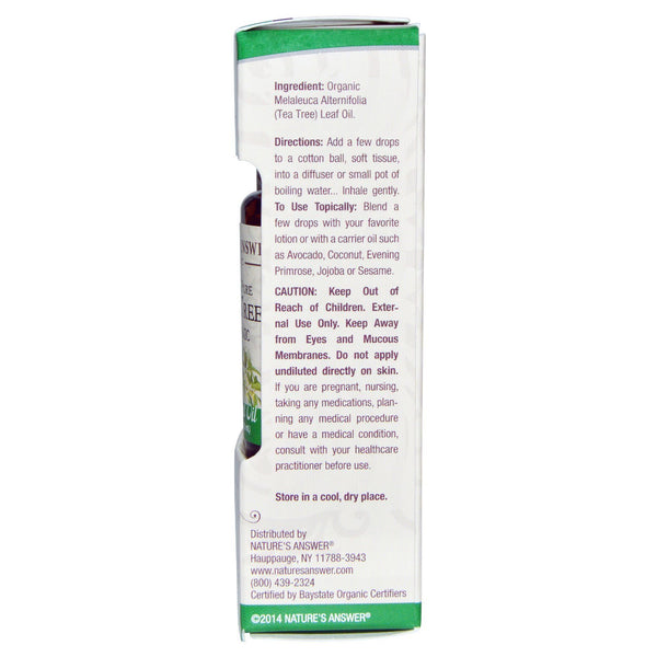 Nature's Answer, Organic Essential Oil, 100% Pure Tea Tree, 0.5 fl oz (15 ml) - The Supplement Shop