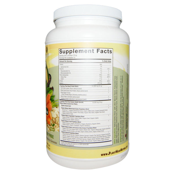 Genceutic Naturals, Plant Head, Real Meal, Vanilla, 2.3 lb (1050 g) - The Supplement Shop