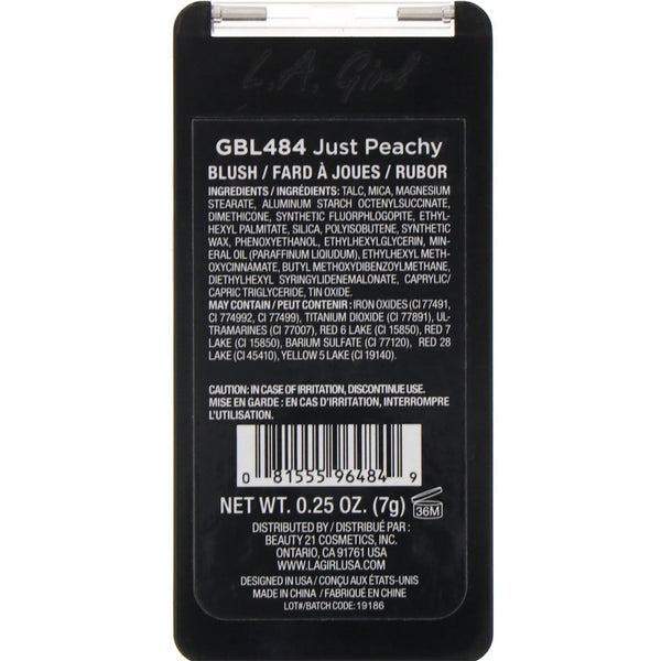 L.A. Girl, Just Blushing Powder, Just Peachy, 0.25 oz (7 g) - The Supplement Shop
