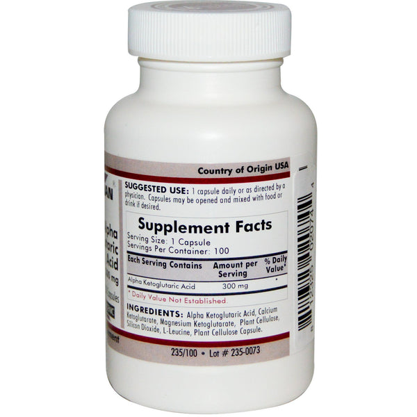 Kirkman Labs, Alpha Ketoglutaric Acid, 300 mg, 100 Capsules - The Supplement Shop