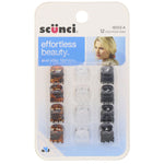 Scunci, Effortless Beauty, Mini Jaw Clips, Assorted Colors, 12 Pieces - The Supplement Shop