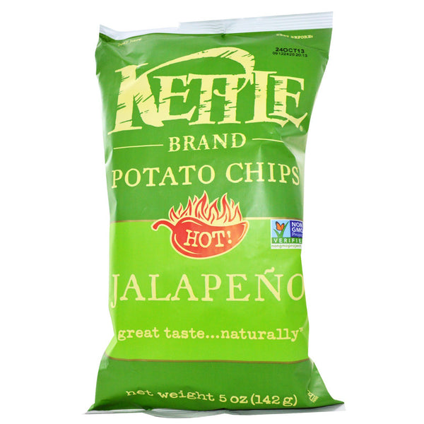 Kettle Foods, Potato Chips, Hot! Jalapeno, 5 oz (142 g) - The Supplement Shop