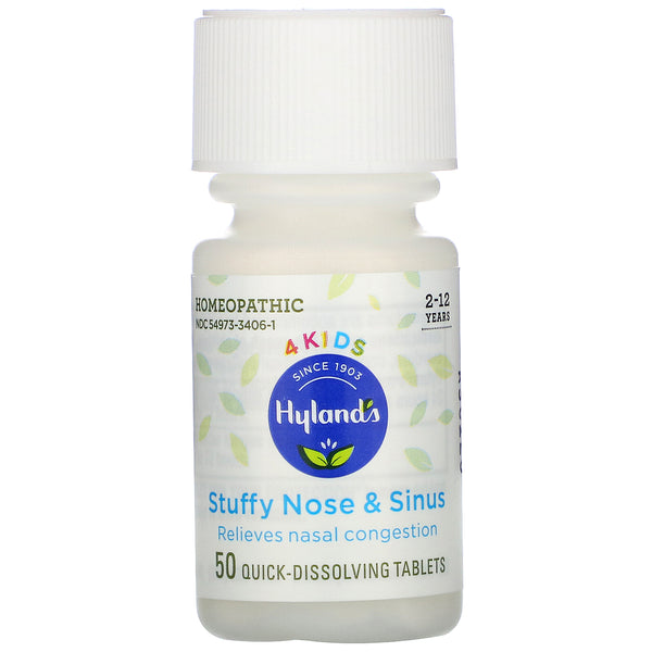 Hyland's, 4 Kids, Stuffy Nose and Sinus, 2-12 Years, 50 Quick-Dissolving Tablets - The Supplement Shop