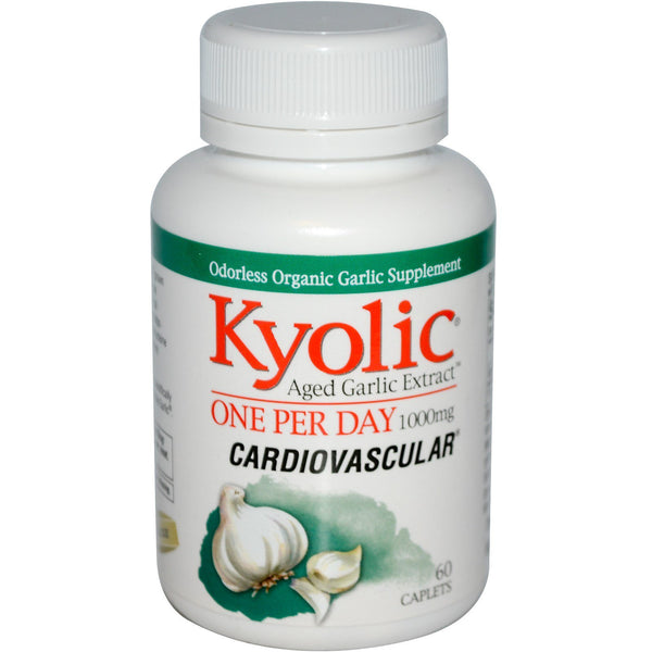 Kyolic, Aged Garlic Extract, One Per Day, Cardiovascular, 1000 mg, 60 Caplets - The Supplement Shop