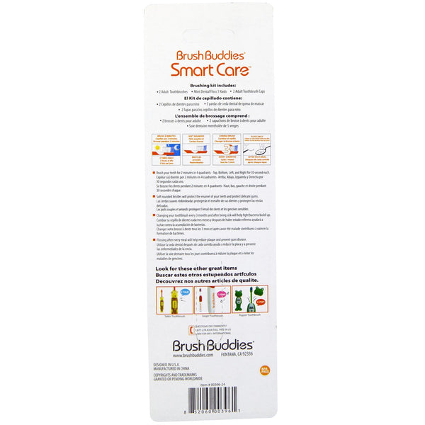 Brush Buddies, Smart Care, Brushing Kit, Adult, 2 Pack - The Supplement Shop